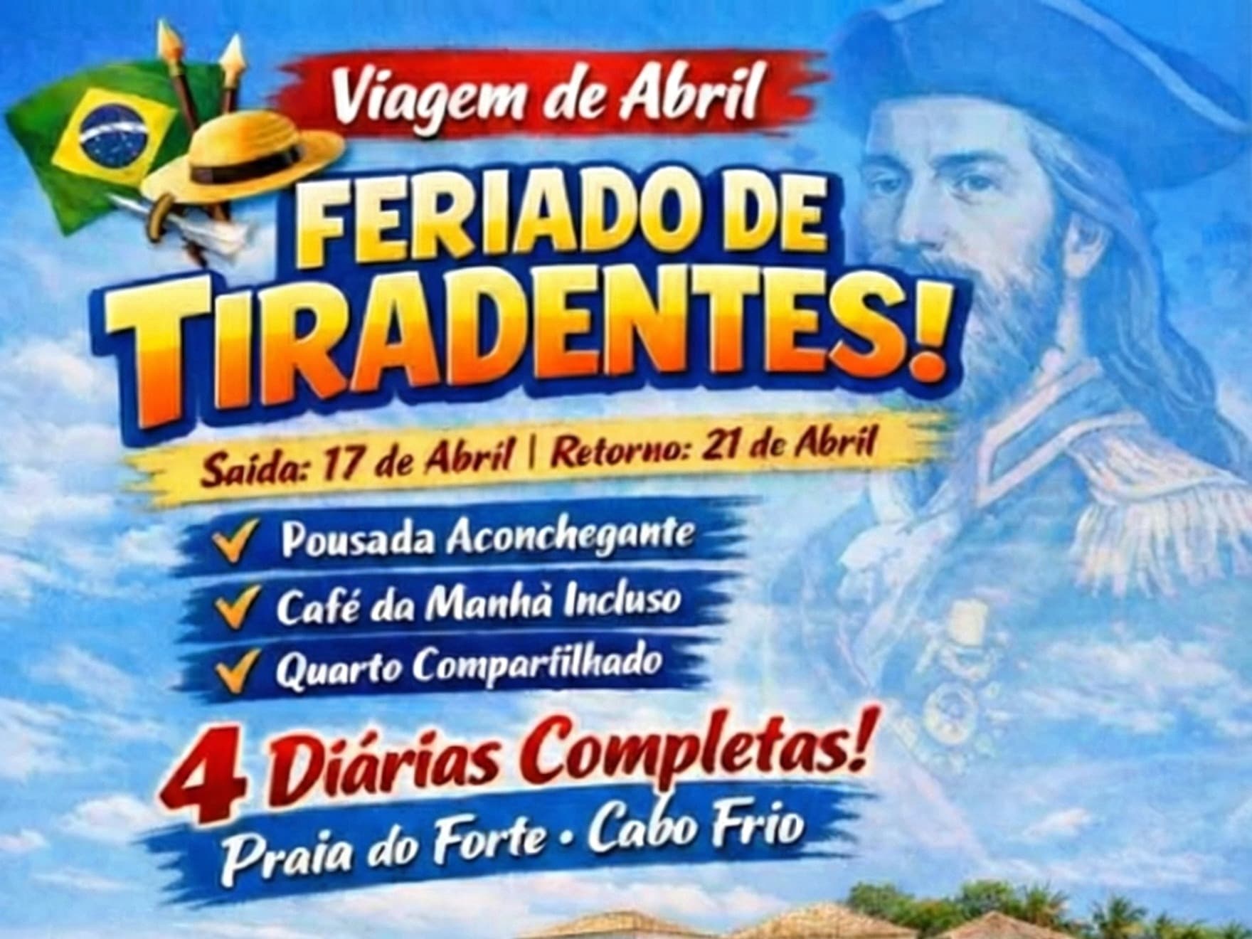 Praia do Forte Cabo Frio (RJ) Feriado de tiradentes 2026